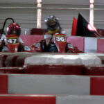 Ashley passing Kristy (red helmet)